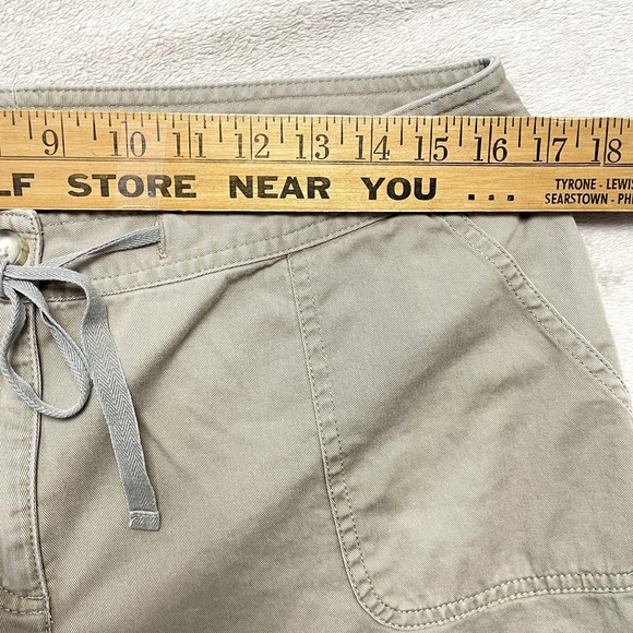 LL Bean Pants Women‎ 12 Beige Chino Cargo Mid Rise Relaxed Wide Leg Twill Safari - Picture 3 of 16